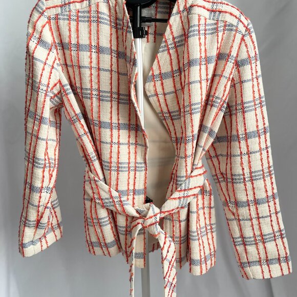 Chico's Orange and Blue Tweed Jacket - Picture 5 of 11